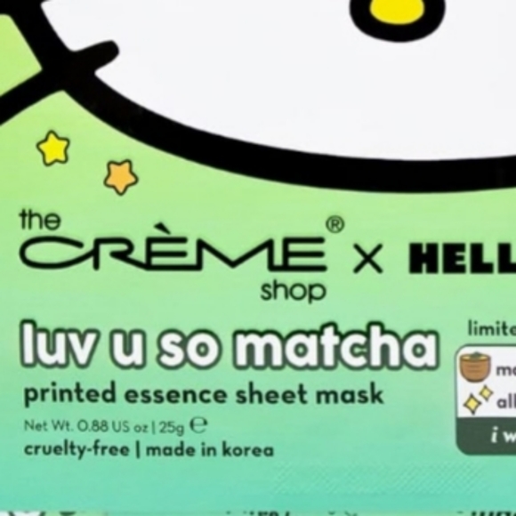 The Crème Shop x Hello Kitty Luv U So Matcha Printed Essence Sheet Mask (3 Pack) - Picture 4 of 5